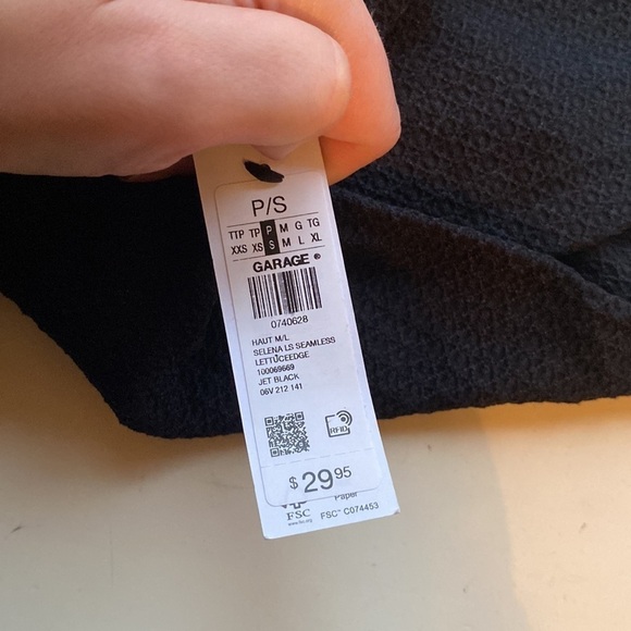 Garage black mock neck crop top, size S, black - Picture 5 of 5